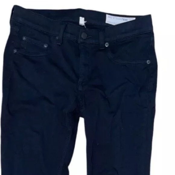 Rag & Bone Maddie Sz 28 Black High Rise Denim Cigarette Front Slip Bottom Jeans - Picture 11 of 11